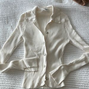 Cream button down sweater